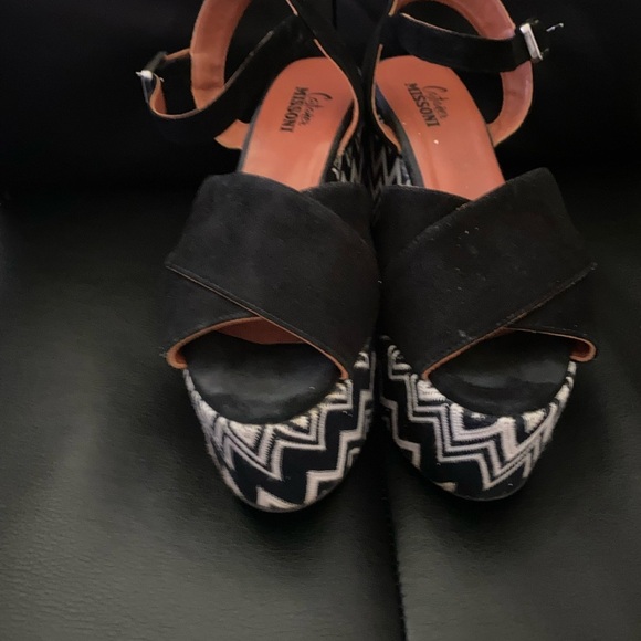 Castaner X Missoni Leather Jute Chevron Designer Platform Ankle Strap Sandals 39 - Picture 2 of 10